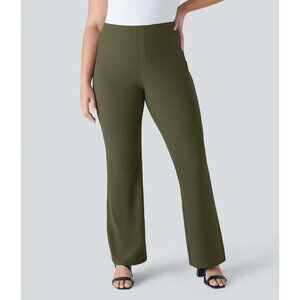 Halara Flex Sculptknit High Waisted Pocket Work Pants 1X Forest Night Plus Size